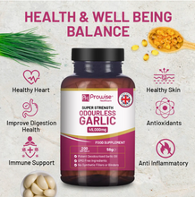 Load image into Gallery viewer, Premium Odourless Garlic Capsules - High Strength 45,000mg
